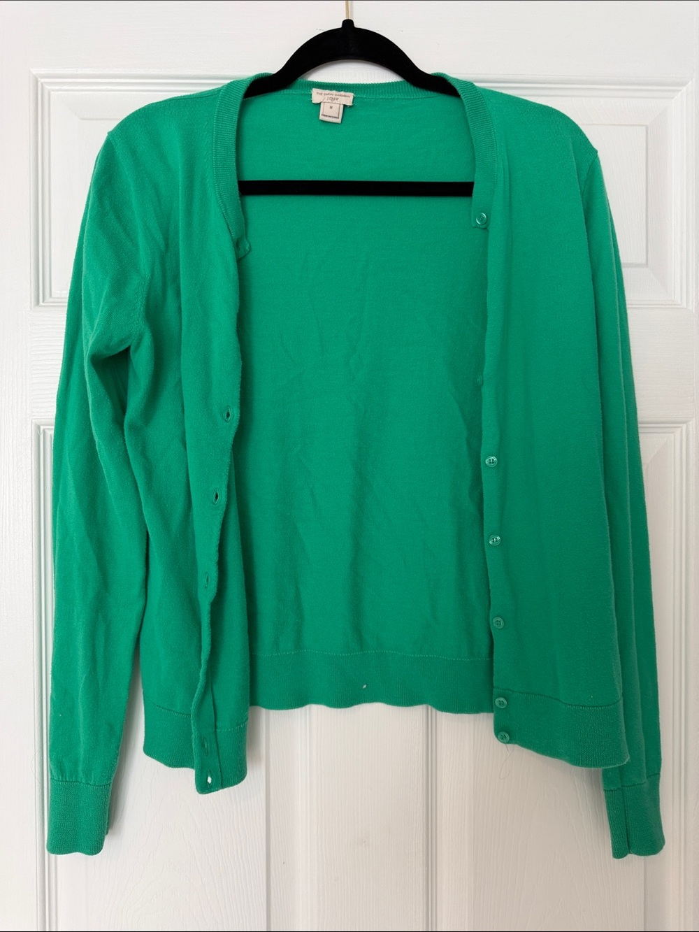 J. Crew Bright Green Button-Front Cardigan